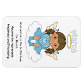March Birthstone Angel Brunette Premium Magnet Magneet (Horizontaal)