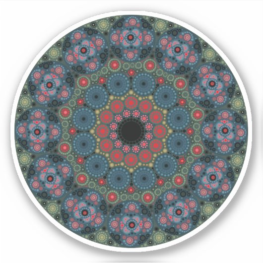 March Birthstone Bloodstone Mandala Sticker (Voorkant)
