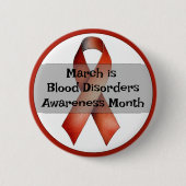 March Blood Disorders Awareness Month Ronde Button 5,7 Cm (Voorkant)