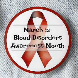 March Blood Disorders Awareness Month Ronde Button 5,7 Cm