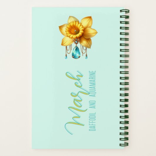 March Bloom Personalized Keepsake Notitieboek (Achterkant)