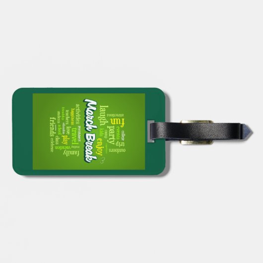 March Break Word Cloud Typography School Vacation Bagagelabel (Achterkant horizontaal)