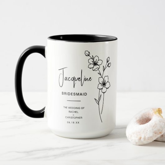 March Bridesmaid | Cherry Blossom Geboortebloem Mok (Met donut)