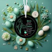 March Daffodil | Aquamarijn Verjaardag Keepsake Metalen Ornament