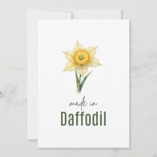 March Daffodil Birth Flower card Watercolor Kaart