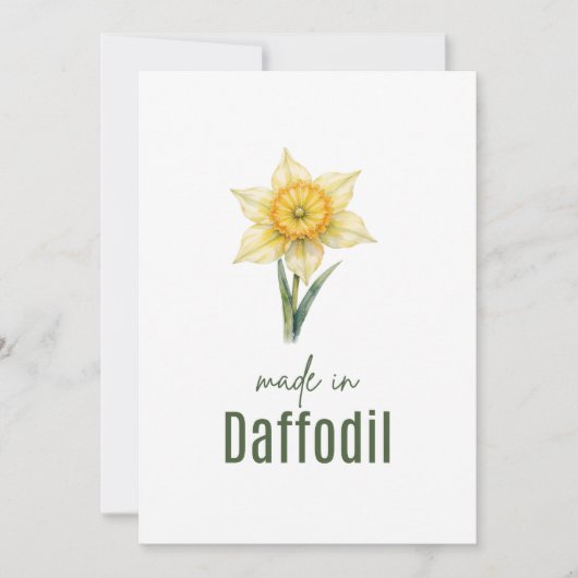 March Daffodil Birth Flower card Watercolor Kaart (Voorkant)