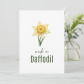 March Daffodil Birth Flower card Watercolor Kaart (Staand voorkant)