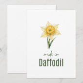 March Daffodil Birth Flower card Watercolor Kaart (Voorkant / Achterkant)
