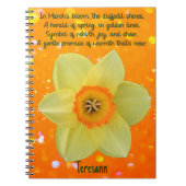 March Daffodil Birth Flower Spiral Notebook Notitieboek (Voorkant)