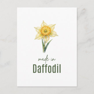 March Daffodil Birth Flower Wall Art Watercolor Briefkaart