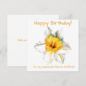 March Daffodil Feestdagenkaart (Voorkant / Achterkant)