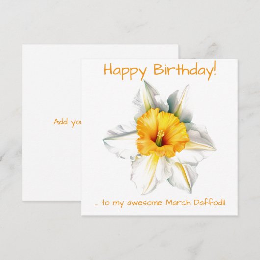 March Daffodil Feestdagenkaart (Voorkant / Achterkant)