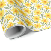 March Daffodil Floral Wrapping Paper Cadeaupapier (Rol Hoek)