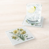 March Daffodil Glass Onderzetter & Trivet Glazen Onderzetter (Schuin)