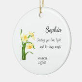 March Daffodil Personalized Birthday Keramisch Ornament (Links)