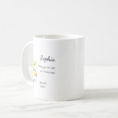 March Daffodil Personalized Birthday Koffiemok (Voorkant links)