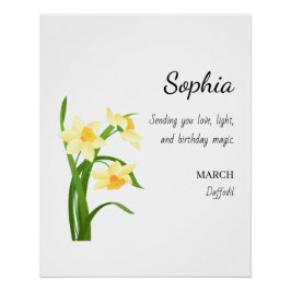 March Daffodil Personalized Birthday Perfect Poster