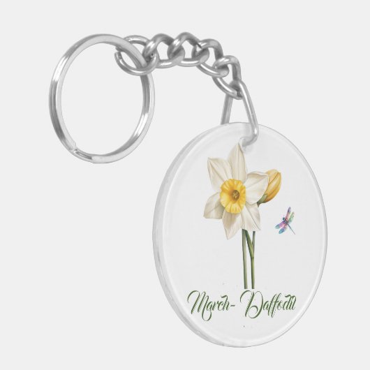 March-Daffodil Sleutelhanger (Voorkant Links)