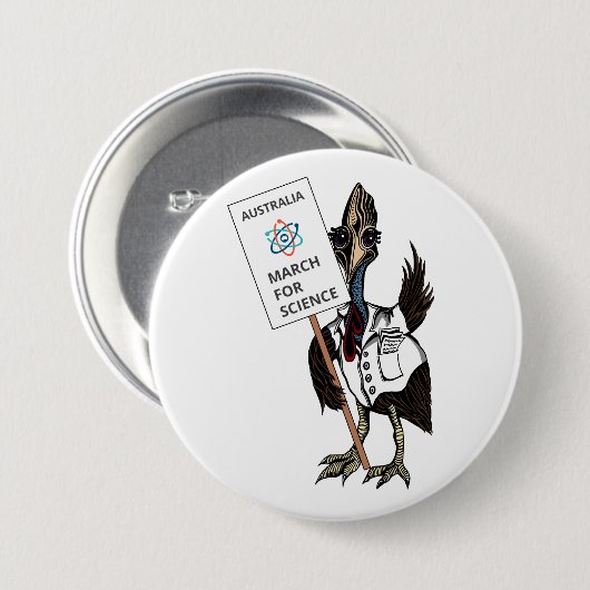 March for Science Australia - Cassowary - Ronde Button 7,6 Cm (Voorkant /achterkant)