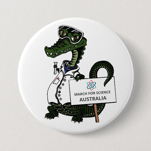 March for Science Australia - Crocodile - Ronde Button 7,6 Cm (Voorkant)