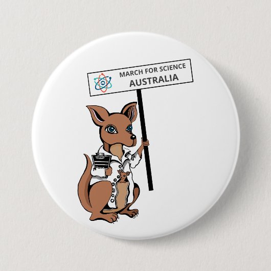March for Science Australia - Kangaroo - Ronde Button 7,6 Cm (Voorkant)