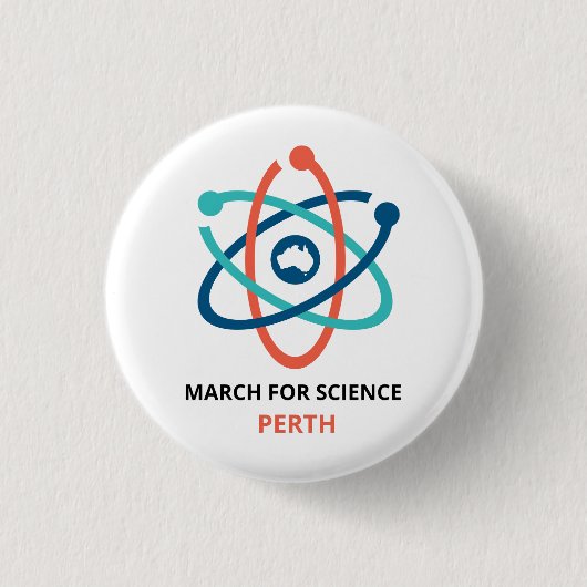 March for Science - Perth - Ronde Button 3,2 Cm (Voorkant)