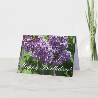 March French Lilacs Photo Birthday Sjabloon Kaart