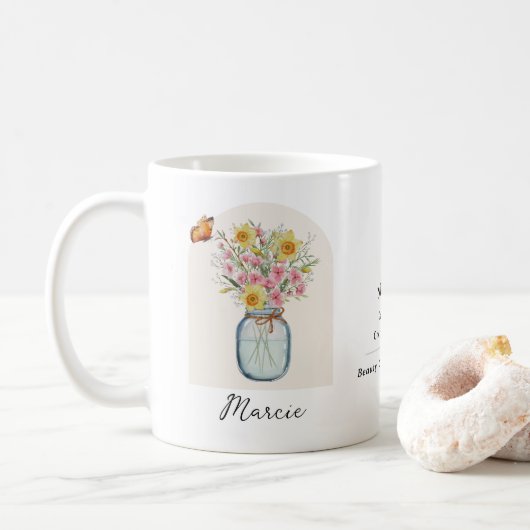 March Geboortemaand Bloem Mok (Met donut)