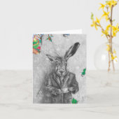 March Hare - Blank Notecard Wenskaart Kaart (Gele Bloem)