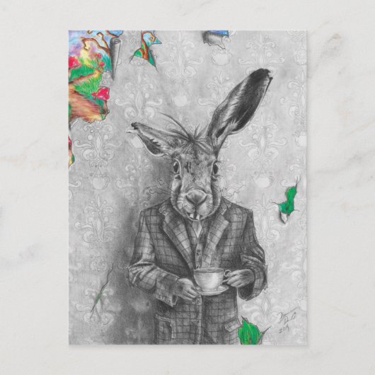 March Hare Briefkaart (Voorkant)