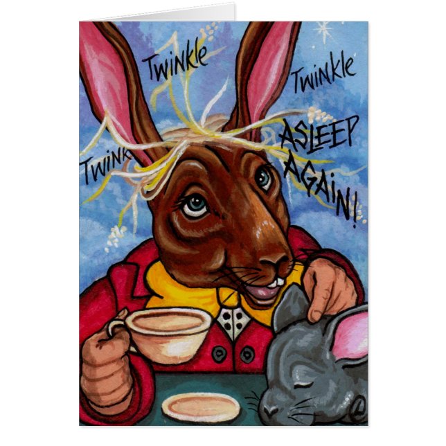 MARCH HARE & DORMOUSE Alice in Wonderland Note Car (Voorkant)