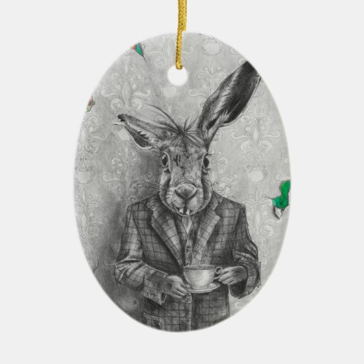 March Hare Ornament Alice in Wonderland Ornament (Voorkant)