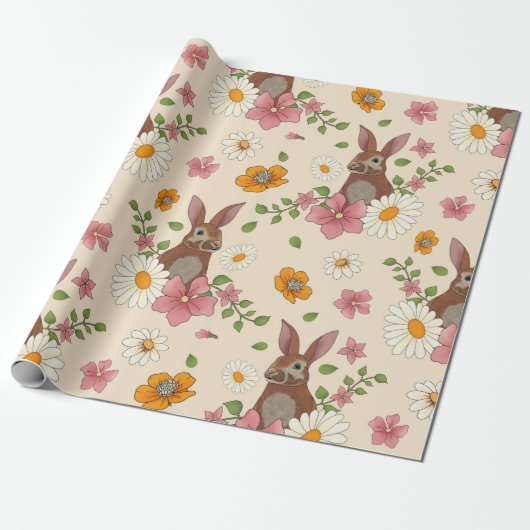 March Hare wrapping Paper Cadeaupapier (Uitgerold)