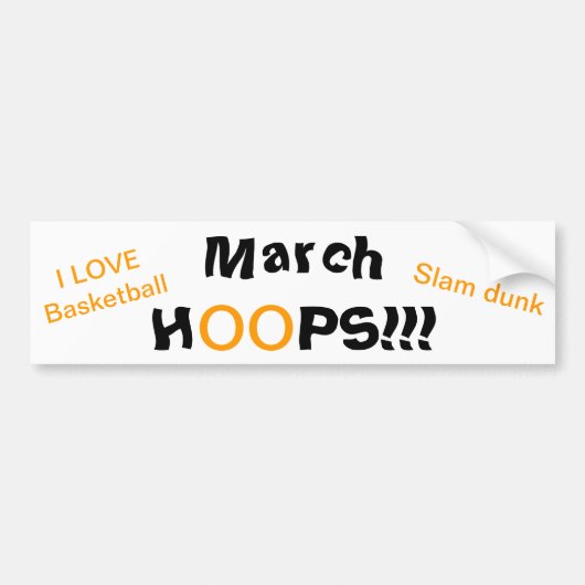 March HOOPS Basketbal bumpersticker (Voorkant)