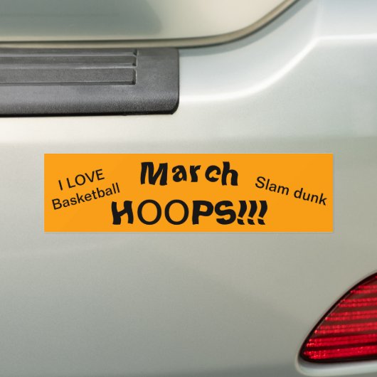 March HOOPS Liefde Basketbal Bumpersticker (Op auto)