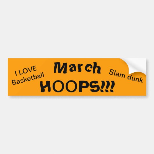 March HOOPS Liefde Basketbal Bumpersticker (Voorkant)