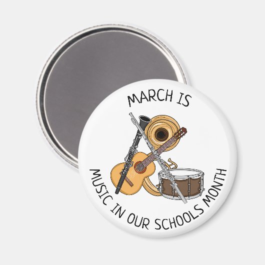 March is Muziek in onze schoolmaand Magneet (Voorkant / Achterkant)