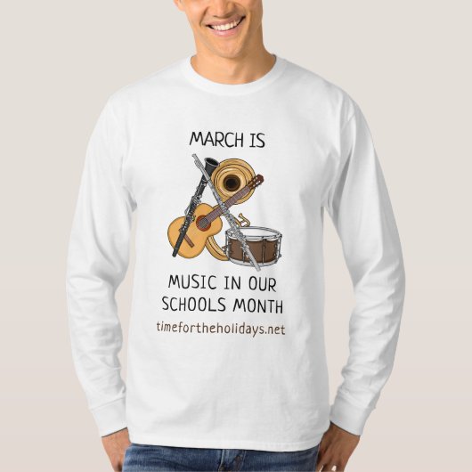March is Muziek in onze schoolmaand T-shirt (Voorkant)