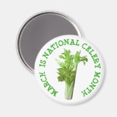 March is National Celery Month Holiday Magnet (Voorkant / Achterkant)