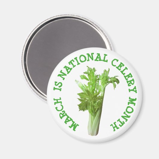 March is National Celery Month Holiday Magnet (Voorkant / Achterkant)