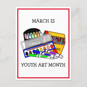 March is Youth Art Month   Kunst voor je kind toev Briefkaart