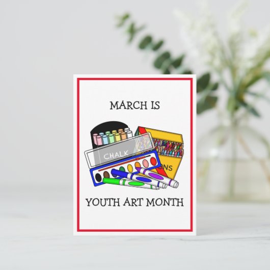 March is Youth Art Month | Kunst voor je kind toev Briefkaart (Staand voorkant)