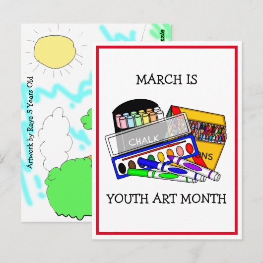 March is Youth Art Month | Kunst voor je kind toev Briefkaart (Voorkant / Achterkant)