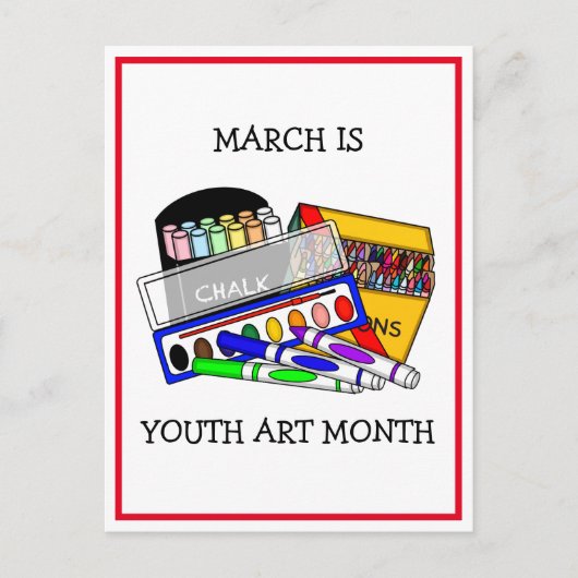 March is Youth Art Month | Kunst voor je kind toev Briefkaart (Voorkant)