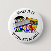 March is Youth Art Month Ronde Button 5,7 Cm (Voorkant)
