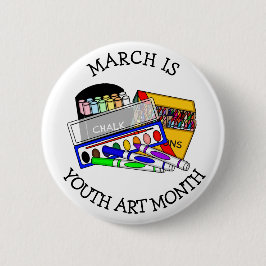 March is Youth Art Month Ronde Button 5,7 Cm