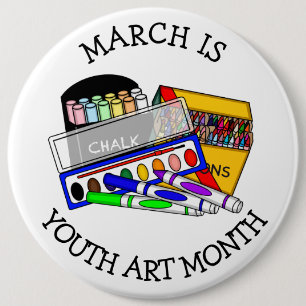 March is Youth Art Month Ronde Button 6,0 Cm