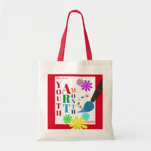March is Youth Art Month Tote Bag (Voorkant)