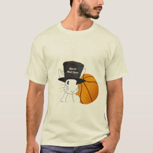 March Mad Hare Basketbal T-shirt met eigen tekst