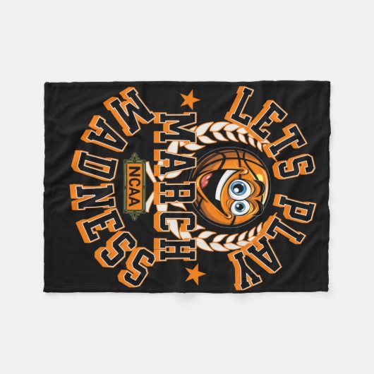 March Madness laat basketbal NCAA spelen Fleece Deken (Voorkant (Horizontaal))